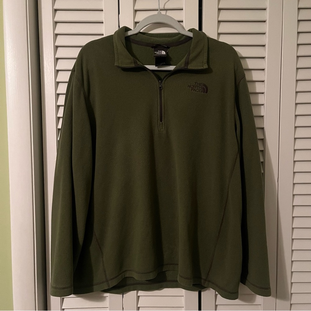 The North Face Green Quarter Zip Fleece Sweatshirt Size Extra Large